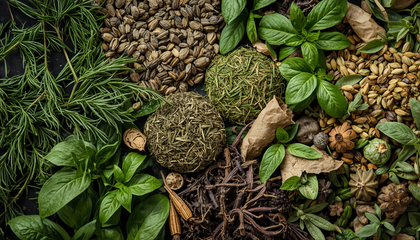 Hot herbal tea steeping ritual